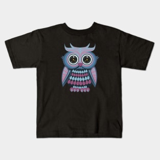 Star Eye Owl - Blue Purple Kids T-Shirt